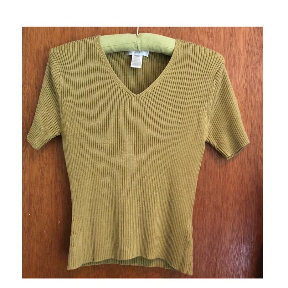 Jones New York Olive V-Neck Sweater